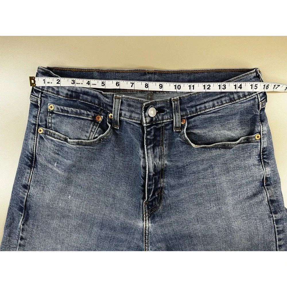 Levi's 505 Mens Jeans 34X32 Blue Straight Medium Wash Denim 5 Pocket Durable - Picture 5 of 11